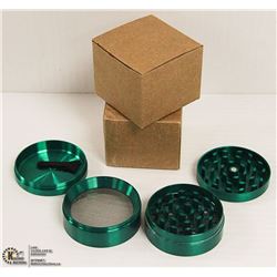 2PK ZINC ALLOY 4 LAYER HERB/TOBACCO GRINDERS;