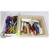 Image 1 : 2 TRAYS WITH SCISSORS AND FOLDING KNIVES ETC