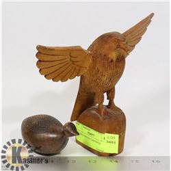 2 SIGNED WOOD CARVINGS