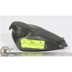 SOAPSTONE SCULPTURE OF A BIRD 7" WIDE