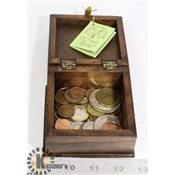 ASSORTED OLD COINS IN BOX