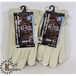 TWO PAIRS OF BOB DALE SIZE SMALL DRIVERS GLOVES