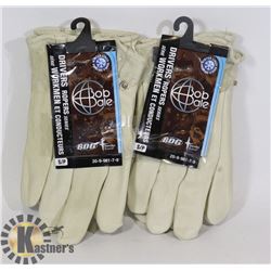 TWO PAIRS OF BOB DALE SIZE SMALL DRIVERS GLOVES