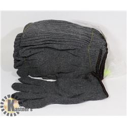 12 PAIRS OF GREY FABRIC WORK GLOVES