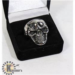 NEW MENS SKULL FACE RING - SIZE 9 -