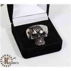 NEW MENS METAL SKULL FACE RING WITH #13
