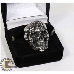 NEW MENS METAL SKULL FACE RING WITH