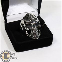 NEW MENS SKULL HEAD RING - SIZE 9 -