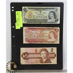 SHEET WITH 3 COLLECTIBLE BILLS -
