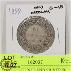 1899 NEWFOUNDLAND SILVER 50 CENT COIN