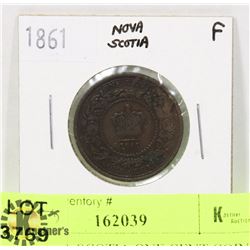 1861 NOVA SCOTIA ONE CENT COIN