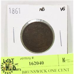 1861 NEW BRUNSWICK ONE CENT COIN