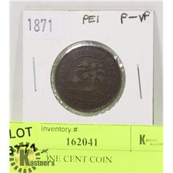 1871 PEI ONE CENT COIN