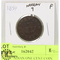 1859 CANADIAN ONE CENT COIN