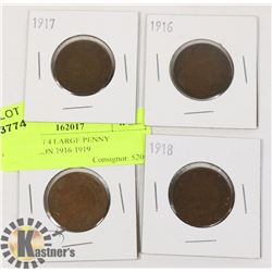 CANADIAN 4 LARGE PENNY COLLECTION 1916-1919