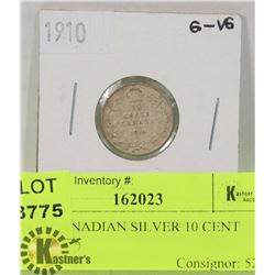1910 CANADIAN SILVER 10 CENT COIN