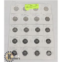 LOT OF 20 UNCIRCULATED 2016 CANADIAN NICKELS