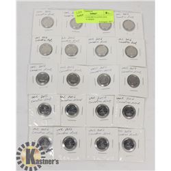 LOT OF 20 UNCIRCULATED 2016 CANADIAN DIMES