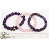 GEMSTONE BEAD BRACELETS- SET OF 3