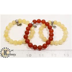 GEMSTONE BEAD BRACELETS- SET OF 3