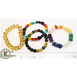 GEMSTONE BEAD BRACELETS- SET OF 3