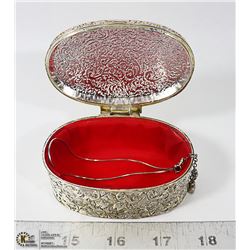 DECORATIVE TRINKET BOX WITH .925 - 8 INCH