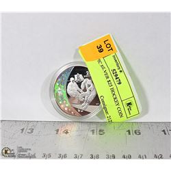 OLYMPIC SILVER HOLOGRAPHIC $25 HOCKEY COIN