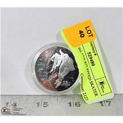 OLYMPIC SILVER HOLOGRAPHIC $25 SPEED SKATER COIN