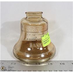 VINTAGE AMBER CARNIVAL GLASS "LIBERTY BELL"