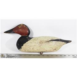 VINTAGE WOODEN CANVAS BACK DUCK DECOY