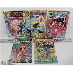 COLLECTION OF 5 VINTAGE MARVEL COMIC BOOKS.