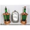 Image 1 : VINTAGE MUSICAL LIQUOR DECANTERS AND FLASK.