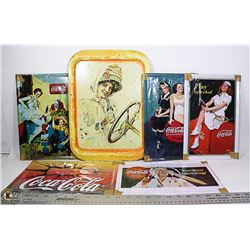 LOT OF 5 COCA COLA SIGN LOT.