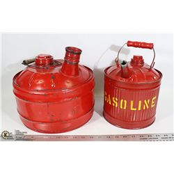 LOT OF 2 METAL GASOLINE CANS.