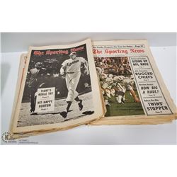 APPROX 30 SPORTING NEWS 1970'S NHL MLB NBA NFL