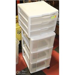 LOT OF 2 STORAGE ORGANIZERS 3 DRAWERS