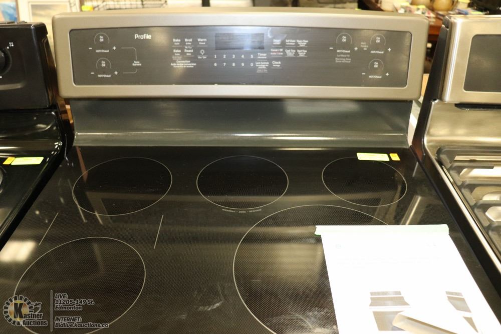 GE PROFILE 30" BLK/GREY CERAMIC TOP STOVE