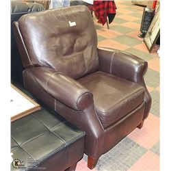MEDIUM BROWN REAL LEATHER RECLINER FROM URBAN