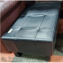 BLACK LEATHER OTTOMAN