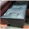 Image 1 : BLACK LEATHER OTTOMAN