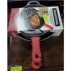TRAMONTINA 2PC CAST IRON SKILLETS 10" & 12" NEW