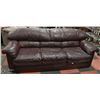 Image 1 : BURGANDY LEATHER SOFA, 90" X 39"