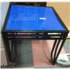 Image 1 : END TABLE - BLACK WITH BLUE TOP