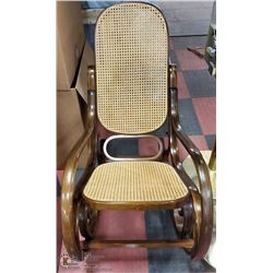 WICKER/WOODEN ROCKING CHAIR