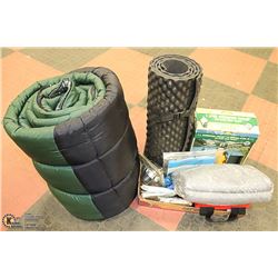 SLEEPING BAG WITH OUTDOOR/CAMPING GEAR