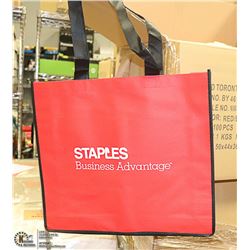 CASE WITH 100 RED/BLACK STAPLES BUSINESS GROCERY