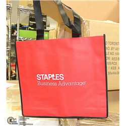 CASE WITH 100 RED/BLACK STAPLES BUSINESS GROCERY