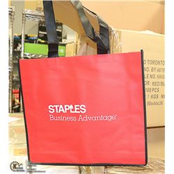 CASE WITH 100 RED/BLACK STAPLES BUSINESS GROCERY