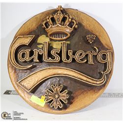 VINTAGE CARLSBERG BEER WALL DISPLAY 16" DIAMETER