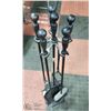Image 1 : 5PC FIREPLACE SET WITH STAND